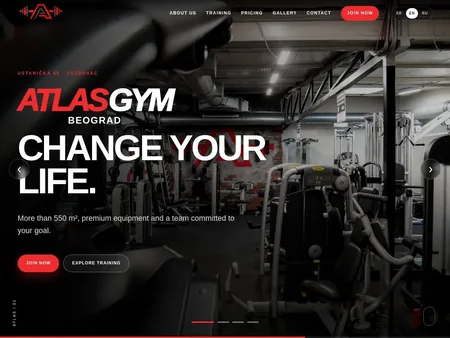 Atlas Gym website