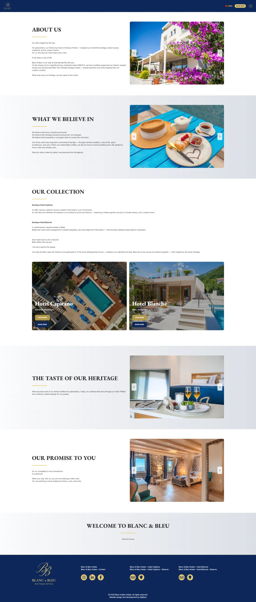 Blanc Bleu Hotels website preview