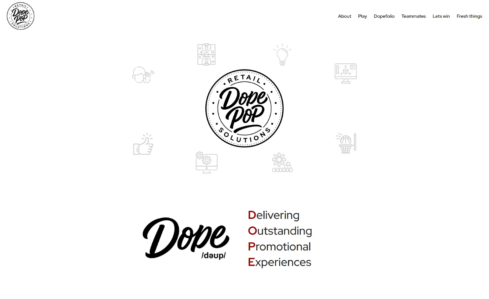 Dope Pop website design