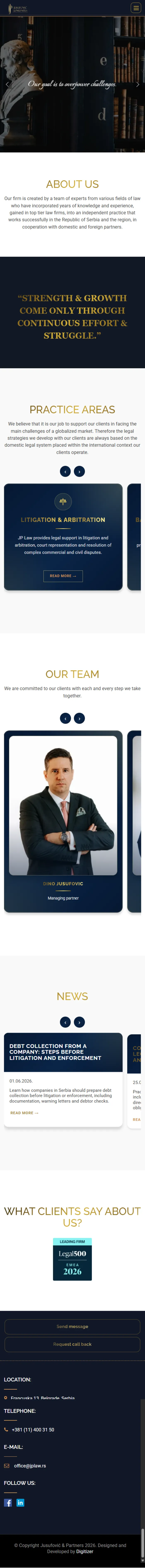 JP Law mobile website design