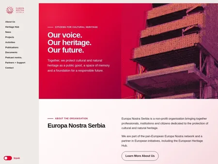 Europa Nostra Serbia website