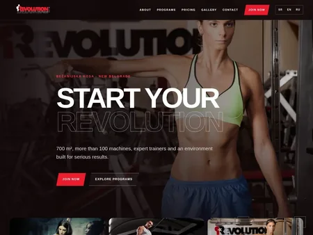 Revolution Gym website